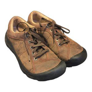 Women's Keen Presidio Brown Leather Outdoor Walking Shoes Sneakers Size 9 M